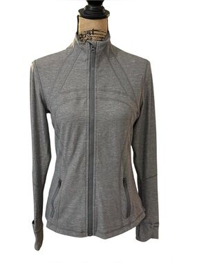 Lululemon Define Jacket Brushed Heather Slate Grey Full Zip Size 10